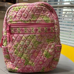 Vera Bradley Pink and Green Floral Backpack